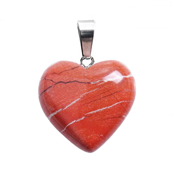 Colgante corazón Jaspe rojo