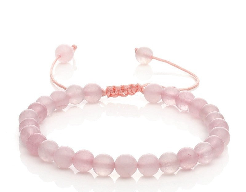 Pulsera ajustable de cuarzo rosa