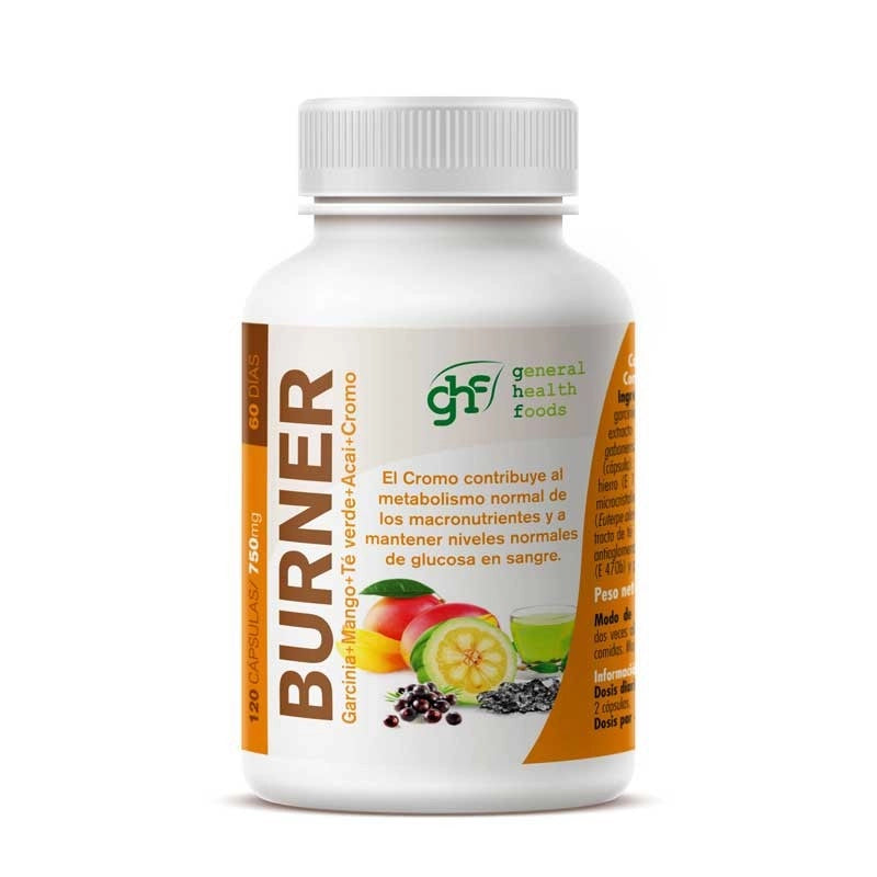 Burner (Garcinia,Mango,Te verde,Acai,Cromo) 750mg GHF