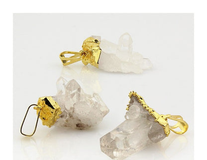 Colgante drusa de cuarzo blanco