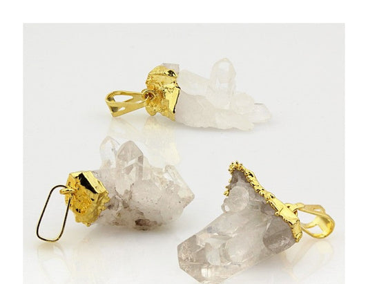 Colgante drusa de cuarzo blanco