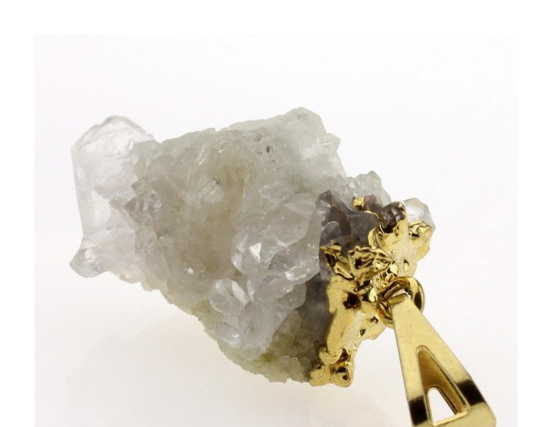 Colgante drusa de cuarzo blanco