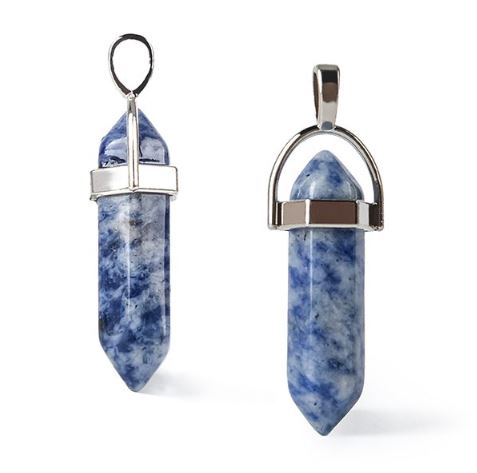 Colgante prisma Jaspe punto azul
