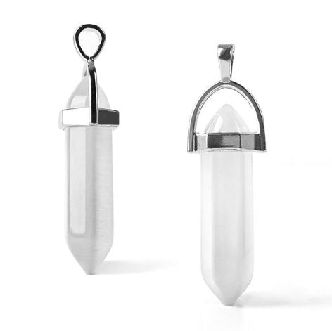 Colgante prisma de Cuarzo blanco