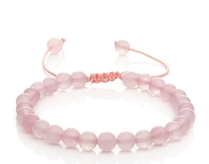 Pulsera ajustable de cuarzo rosa