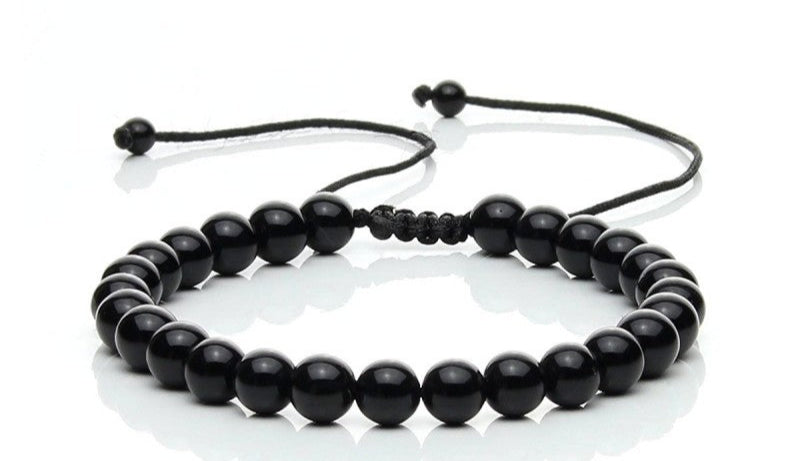 Pulsera ajustable de ónix negro