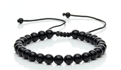 Pulsera ajustable de ónix negro