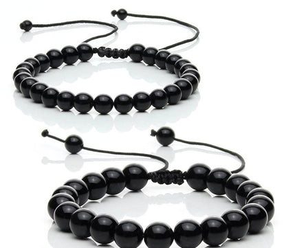 Pulsera ajustable de ónix negro