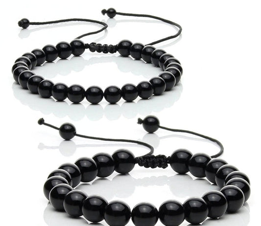 Pulsera ajustable de ónix negro