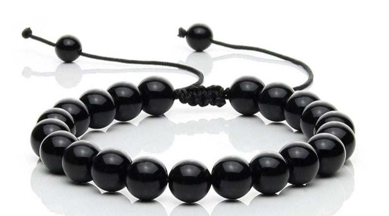 Pulsera ajustable de ónix negro