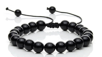 Pulsera ajustable de ónix negro